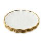 Scalloped White & Gold Dinner Plate 11"