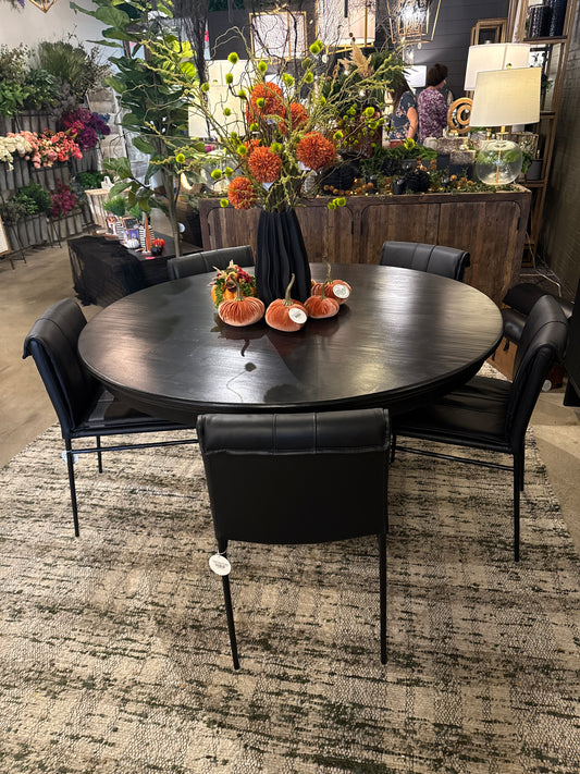 Black 60" Round Dining Table (Brookside)