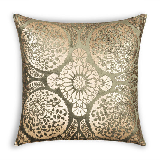 Mila Green Gold Motif Pillow