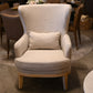 Kirsten Exposed Frame Linen Accent Chair, with Pillow