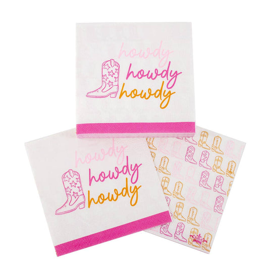 Howdy Cowgirl Cocktail Napkins, Pack of 20