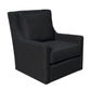 Black upholstered chair on a white background
