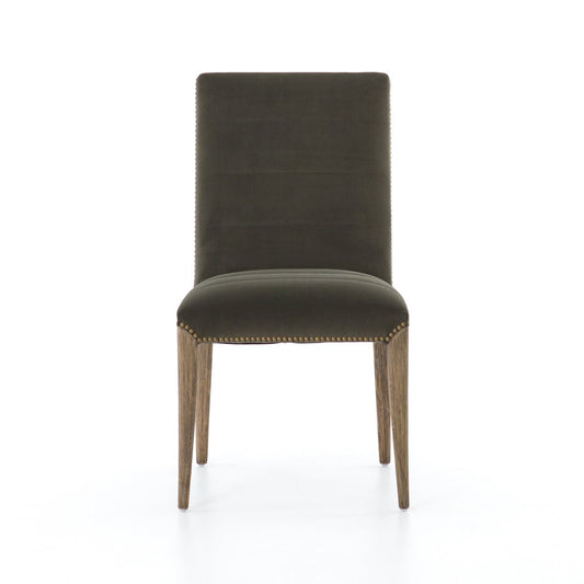 Nate Dining Chair, Modern Velvet Loden