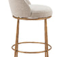 Hadley Swivel Barstool, Beige & Gold