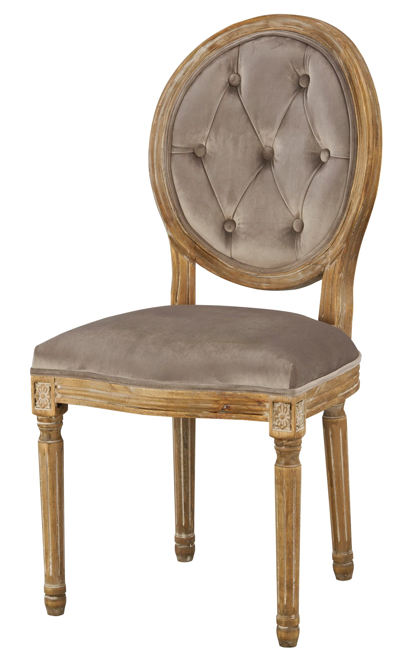 Meg Tufted Side Chair, Chantel Ash