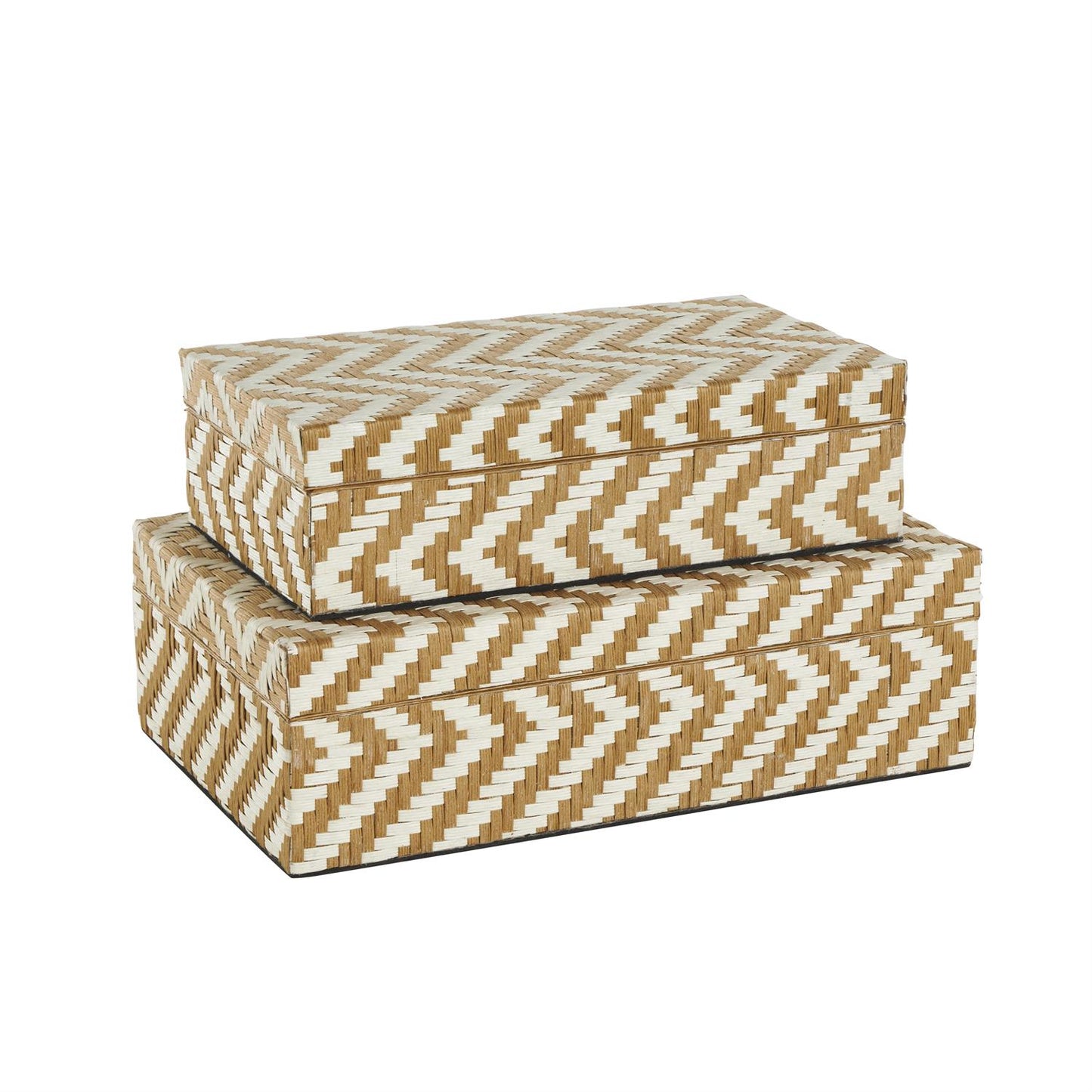 Zig Zag Woven Storage Boxes, Set of 2