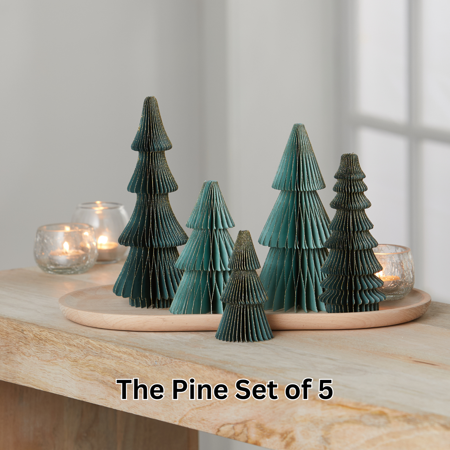 Honeycomb tree & ornaments, festive charm, nostalgic: Set 3 Dusty Mauve