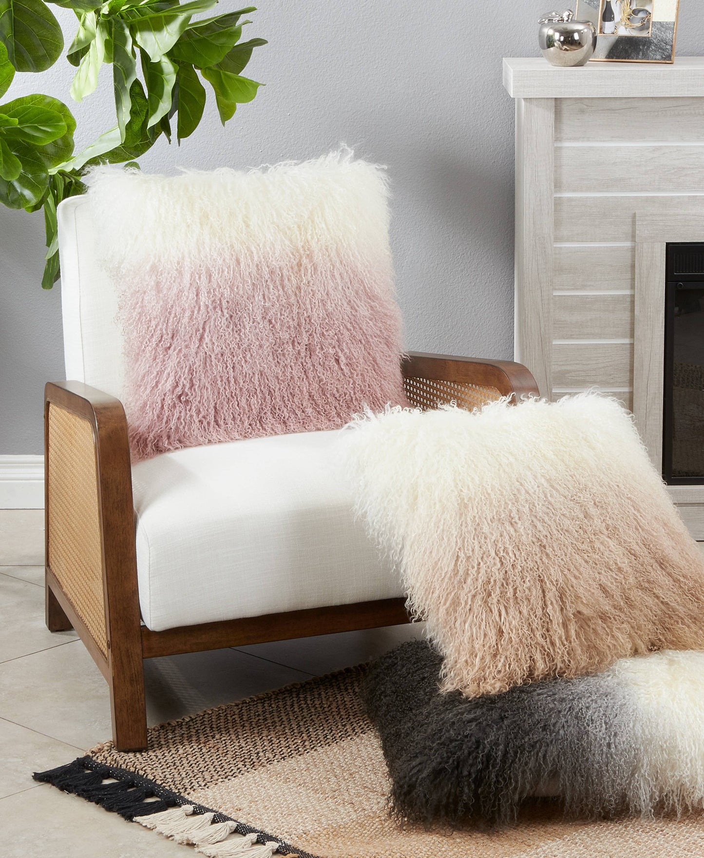 Ombre Lamb Fur Pillow