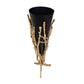Black Coral Glass & Metal Vase