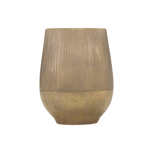 Ridge Round Vase, Gold