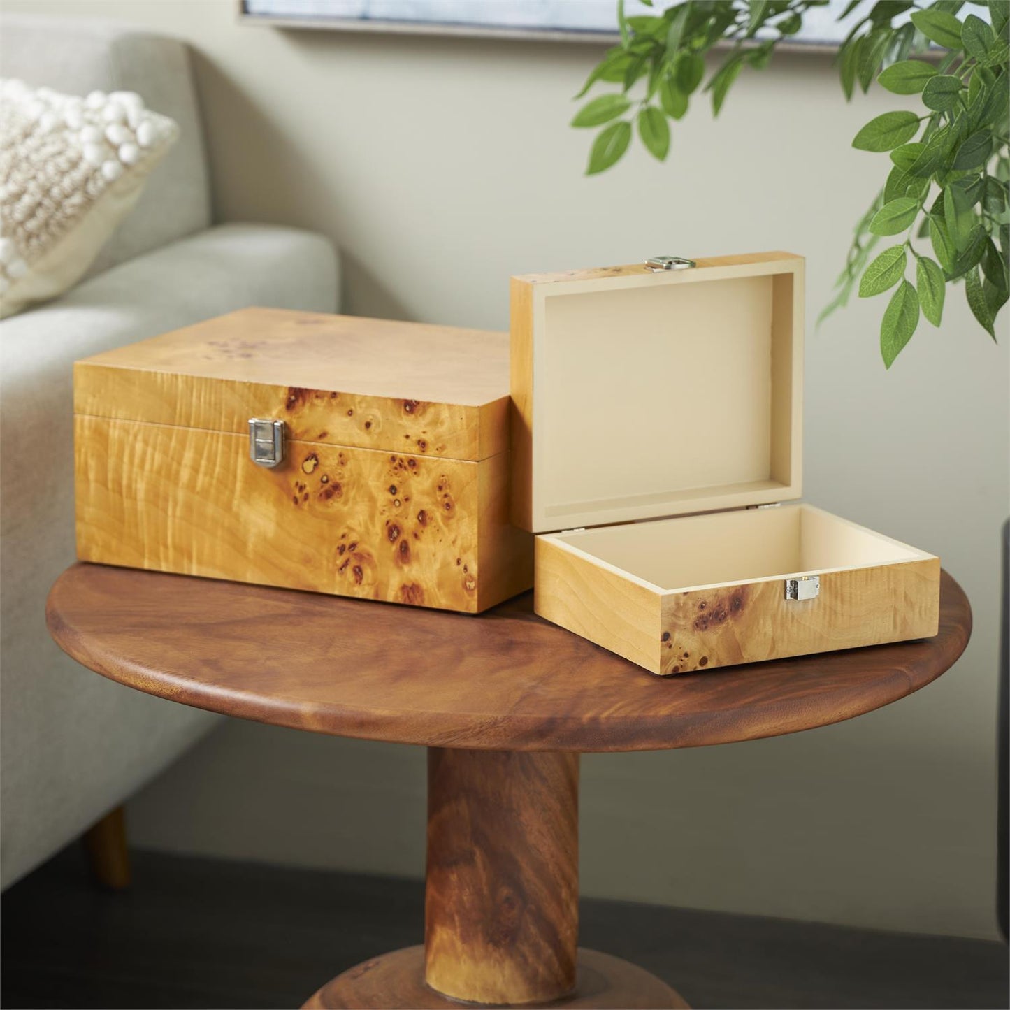 Set of 2 Wood Grain Boxes