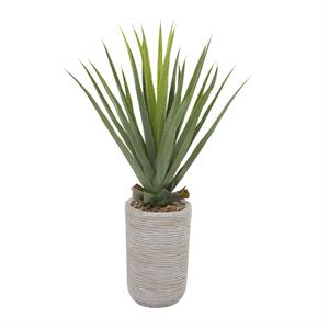 41" Green Faux Agave Plant in Beige Pot