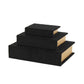 Set of 3 Black Fabric Storage Book Box