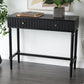 Black Wood Handmade 2 Drawer Console Table