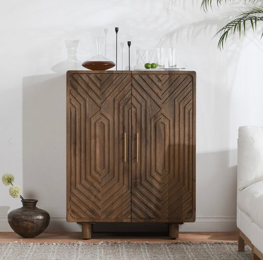 Holmes Bar Cabinet, Light Brown