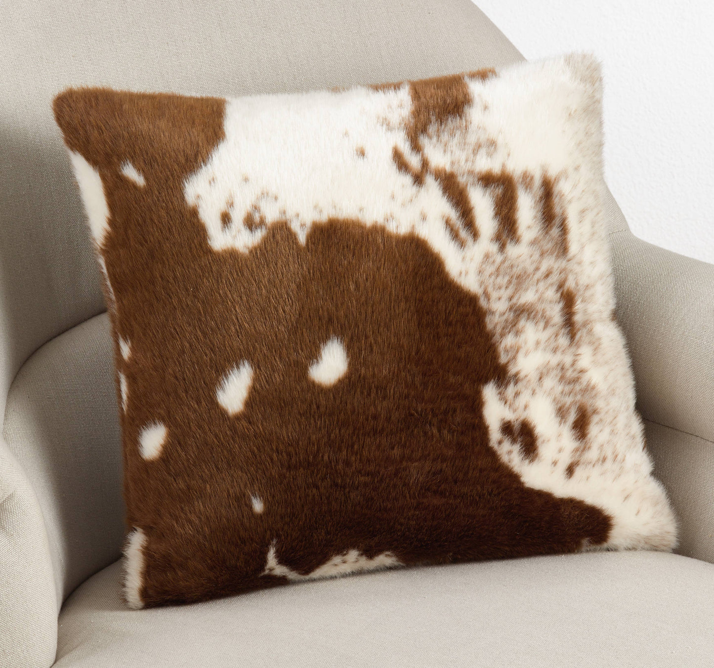 Brown Urban Faux Cowhide Throw Pillow