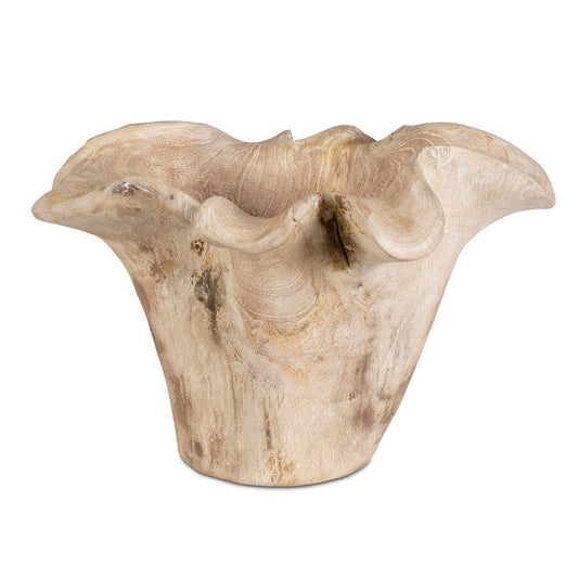 Teak Flow Bowl, White Wash