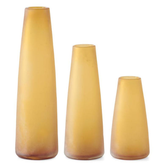 Frosted Amber Slender Vase (Various Sizes)