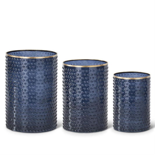 Blue Dot Embossed Containers w/ Gold Rim (Various Sizes)