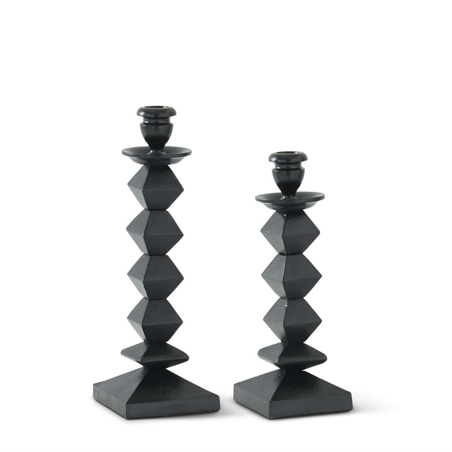 S/2 Stacked Pyramid Candleholders