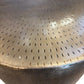 Gold textured metal end table.