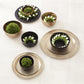 Set of 2 Textured Gold Rimmed Trays