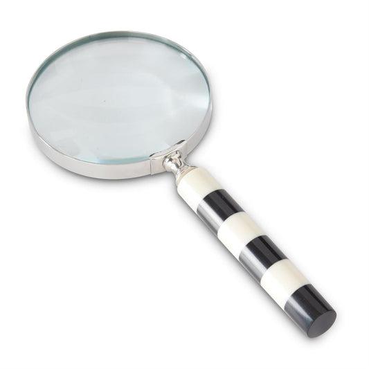 Black and Cream Striped Tiled Magnifying Glass