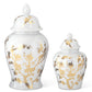 White/Gold Chinoiserie Lidded Jars (Various Sizes)
