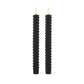 Set of 2 Black Spiral LED Taper Candles