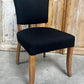 Isabel Black Square Back Wood & Linen Chair