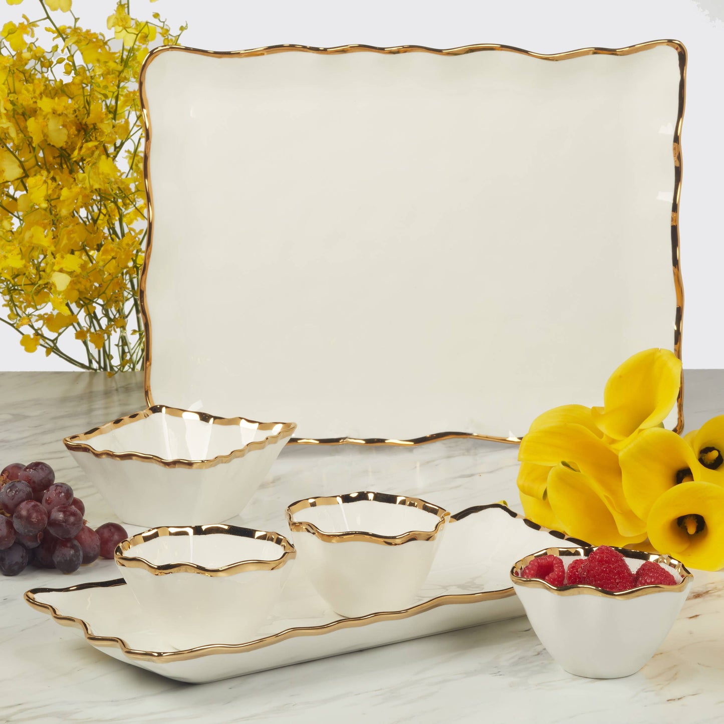 Regency Gold Square Snack Bowls