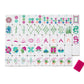 Set of colorful Mahjong tiles with decorative designs on a white background