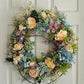 24" Everyday Wreath With Peach Roses