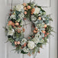 Everyday Wreath With Peach Roses