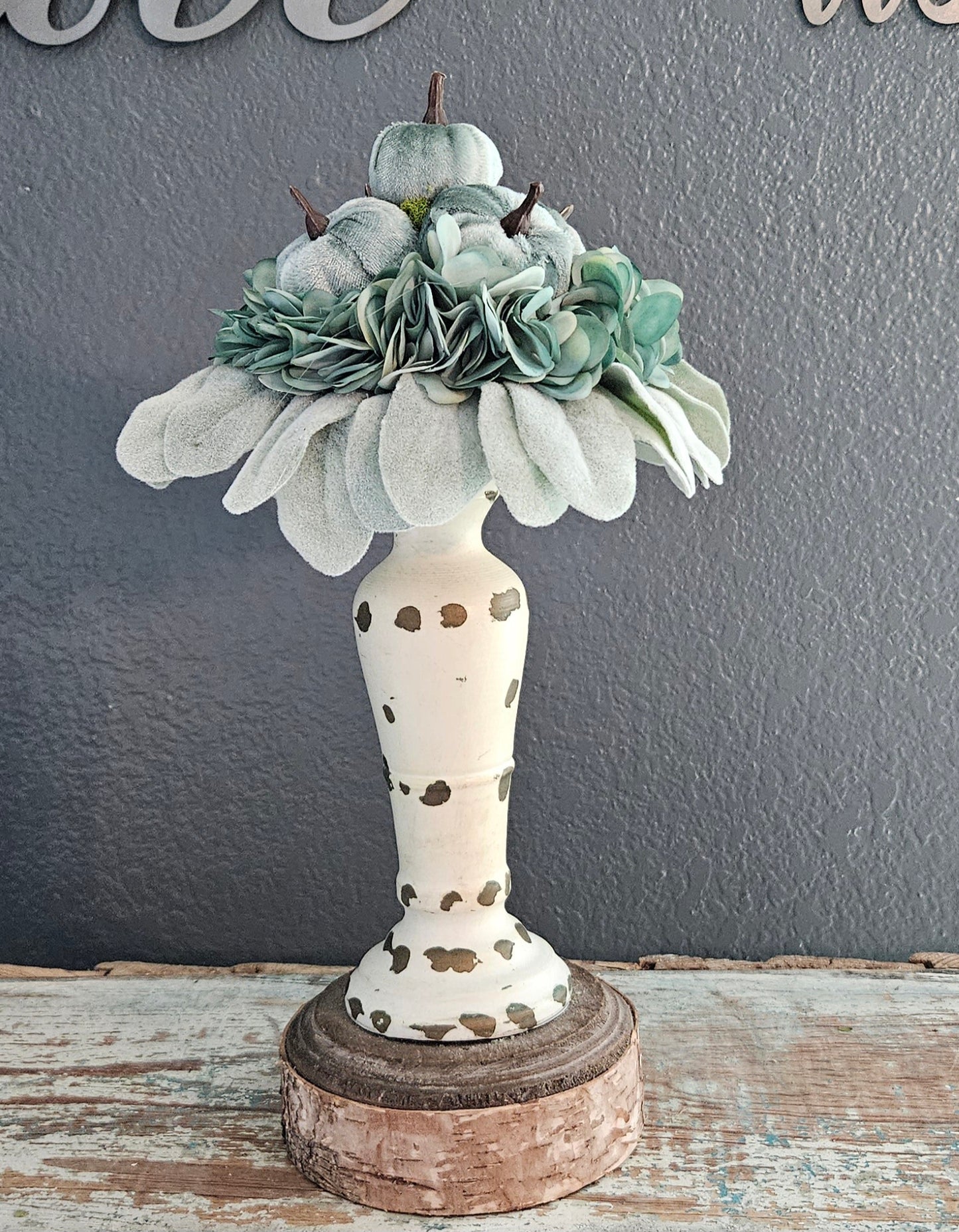 Teal Fall Floral Orb