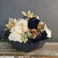Fall Centerpiece in Black Metal Container