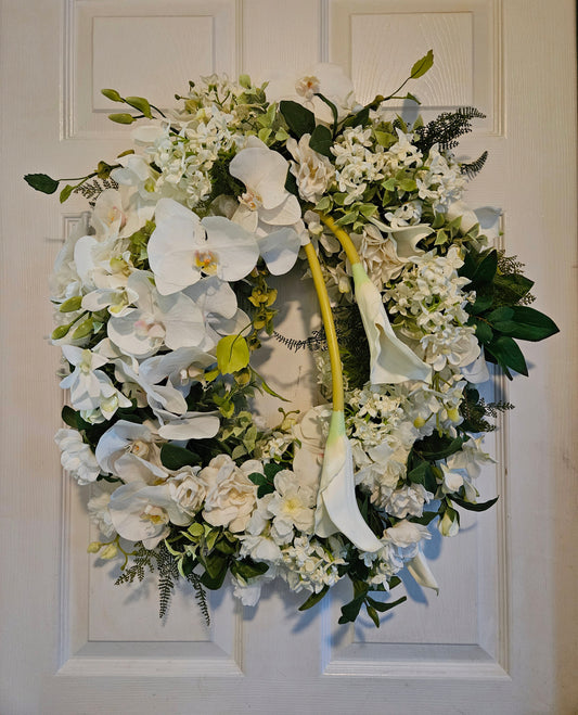Calla And Orchid Wreath