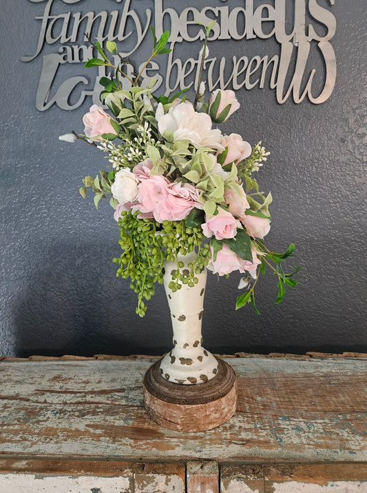 Asymmetrical Pink Candle Topper