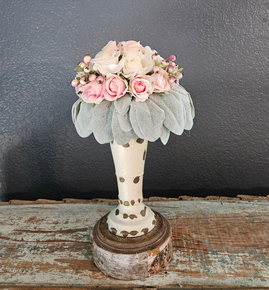 Pink And White Roses Floral Orb