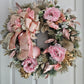 Pink Peonies Christmas Wreath