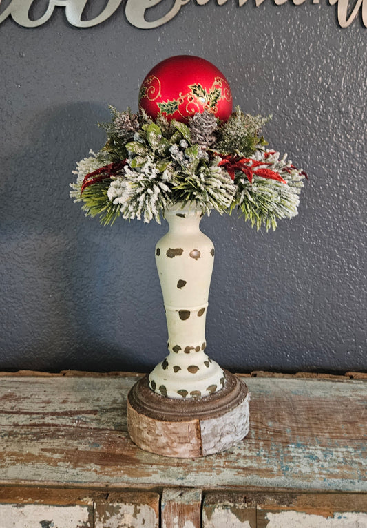 Red Ornament Floral Orb