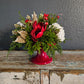 Ranunculus And Magnolia Pedestal Arrangement