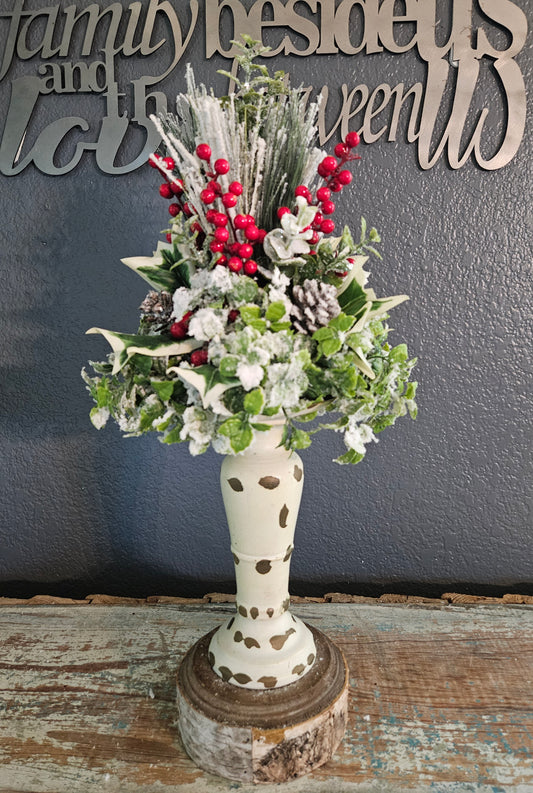 Holly & Berry Candle Topper