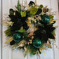 Green And Gold Wreath With Green Magnolia Leaves