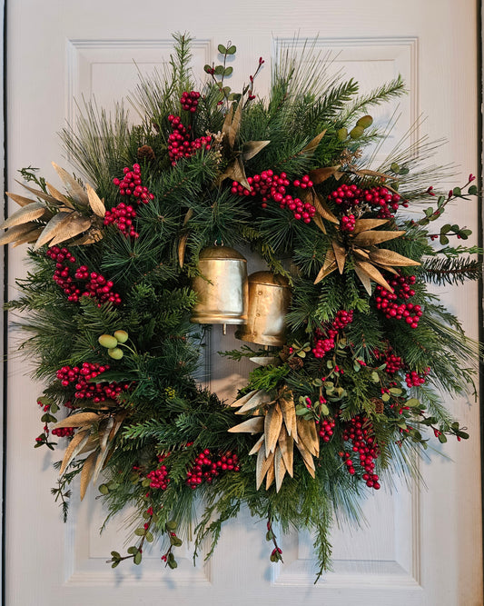 Holiday Wreath With Metal Bells