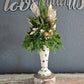 Cypress And Gold Leaf Candle Topper