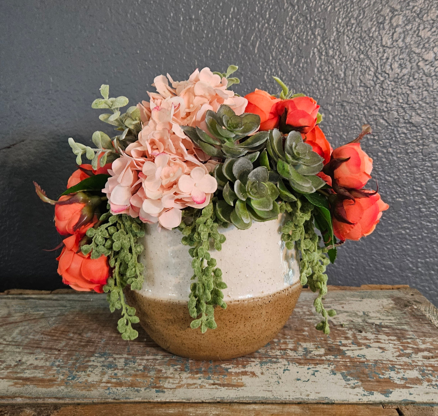 Orange And Light Coral Arrangement