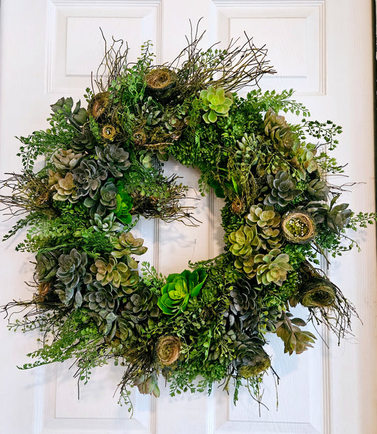 Nest Branches And Succulent Wreath