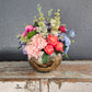 Fresh Look Floral Arrangement In Gold Metal Container