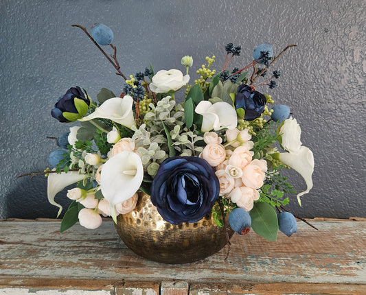 Navy And Cream Centerpiece